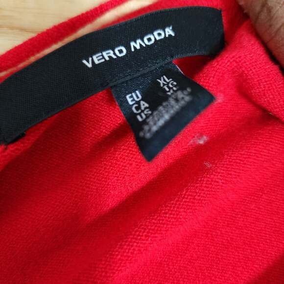 Vero Moda Sweater top Sz XL red long sleeve cozy A11 - Picture 5 of 5